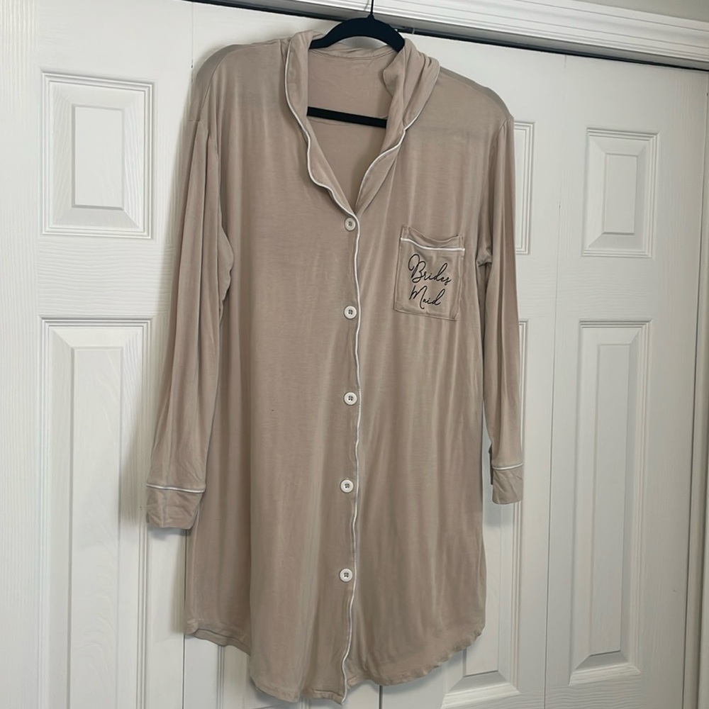 Bridesmaid button down pajama gown
